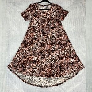 LuLaRoe Tiger Print Dress Womens XS Hi-Low Knee Length